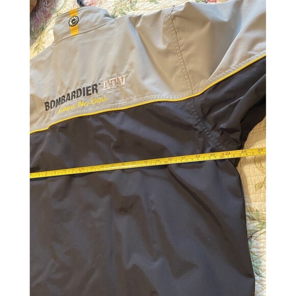 Bombardier ATV Riding Follow No One Jacket Sz L Fleece Lined RPM BRP Black Gray - Picture 10 of 11